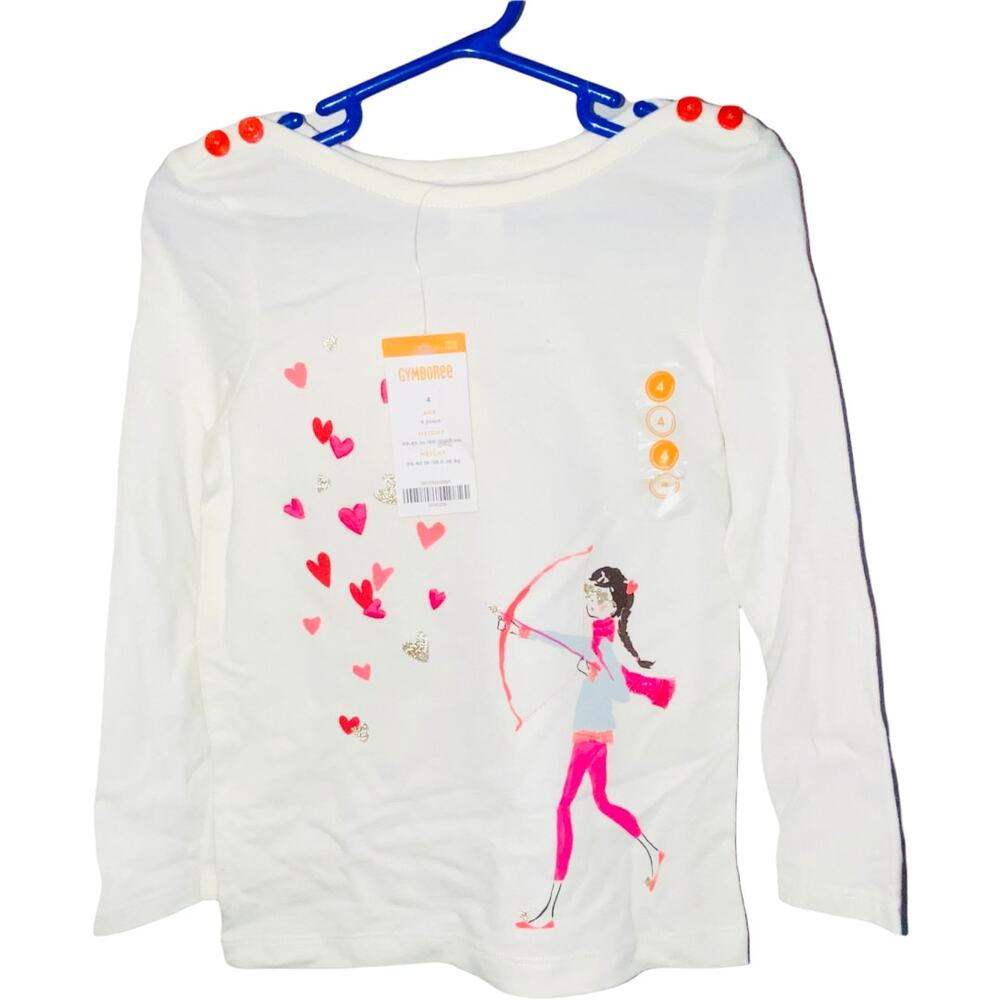 Gymboree girls white long sleeve top size 4